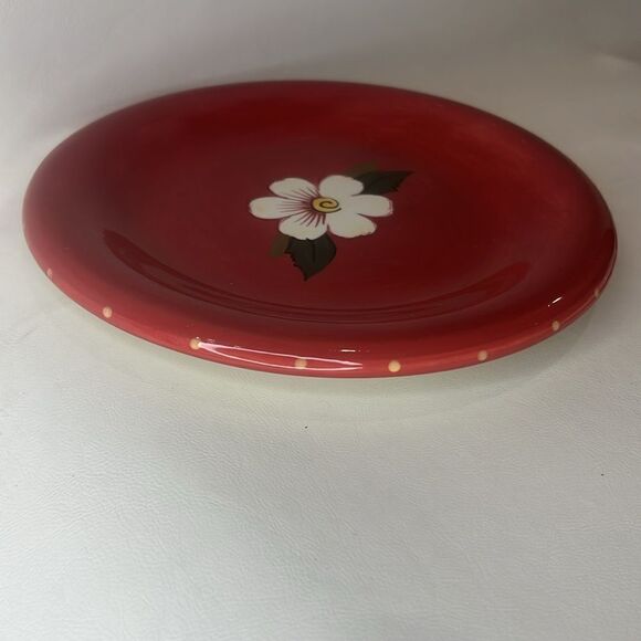 Oneida Kitchen Saucers Sunset Bouquet Hand Painted 8 In Round Set 2 Floral Red - Picture 4 of 5